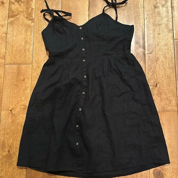 aerie black dress Sparkly Beaded Tight Black Corset Homecoming Dress Black / 8 main image 0